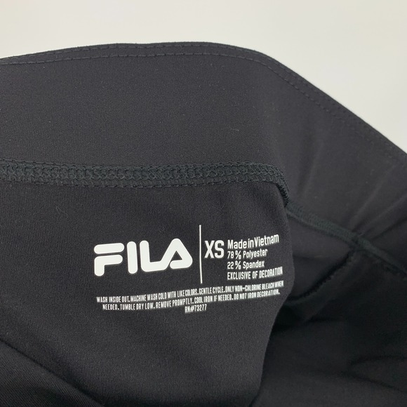 Fila Skirt Womens XS Black Red Asymmetrical Knit Stretch Pull On Bodycon Pencil - Picture 2 of 9